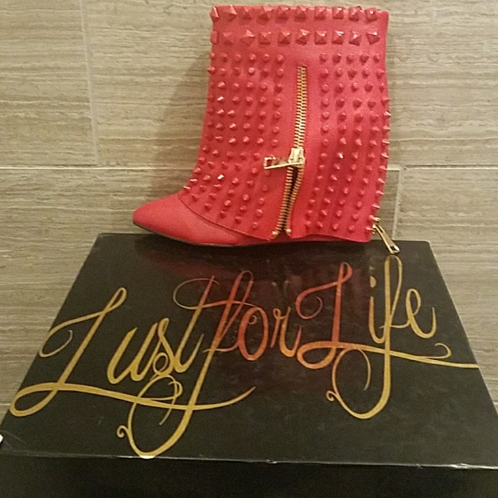 Designer  Battle leather Studded Bootie